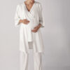 Short-Sleeved Stretch Viscose Maternity Robe Pajama Set 10302