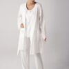Short-Sleeved Buttoned Ruffled Woven 100% Cotton Maternity Robe and Pajama Set 12311