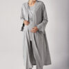 Women's Long-Sleeve Stretch Cotton Maternity Robe and Pajama Set 13300
