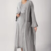 Women's Long-Sleeve Cotton Stretch Maternity Robe and Nightgown Set 13400