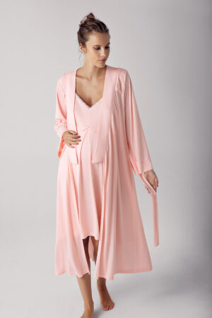 Women's Flexible Viscose Maternity Robe and Nightgown Set 13406