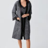Women's Flexible Viscose Short Strappy Robe and Nightgown Set 15406