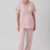 Short-Sleeved Stretch Viscose Maternity Pajama Set 16202