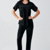 Lace Short-Sleeved Stretch Viscose Pajama Set 17204