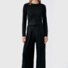Long-Sleeved Crop Wide-Leg Stretchy Viscose Pajama Set 18210