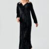 Long-Sleeved Stretchy Velvet Viscose Dress 21117