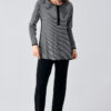 Long-Sleeved Buttoned Stretchy Fleece Viscose Maternity Pajama Set 22103