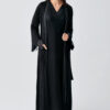 Long-Sleeved Lace-Trimmed Stretchy Viscose Nightgown and Robe Set 24104
