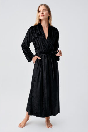 Long-Sleeved Flexible Velvet Viscose Robe 25100