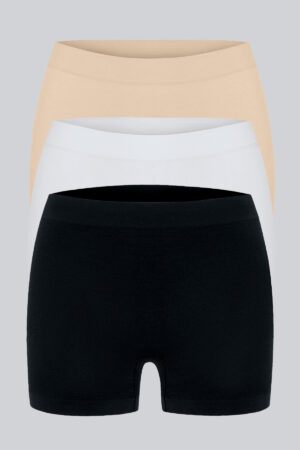 Women's Seamless 3-Pack High-Waisted Boxer Shorts 27B01