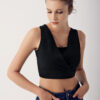 Maternity Thick Strapped Crop Top Ribbed Sports Bra C03