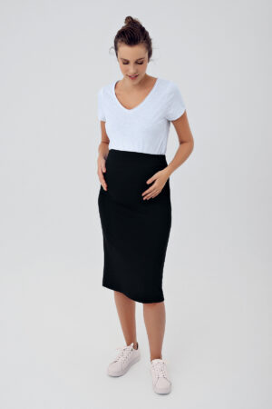 Adjustable High Waist Elastic Pencil Maternity Skirt ETK02