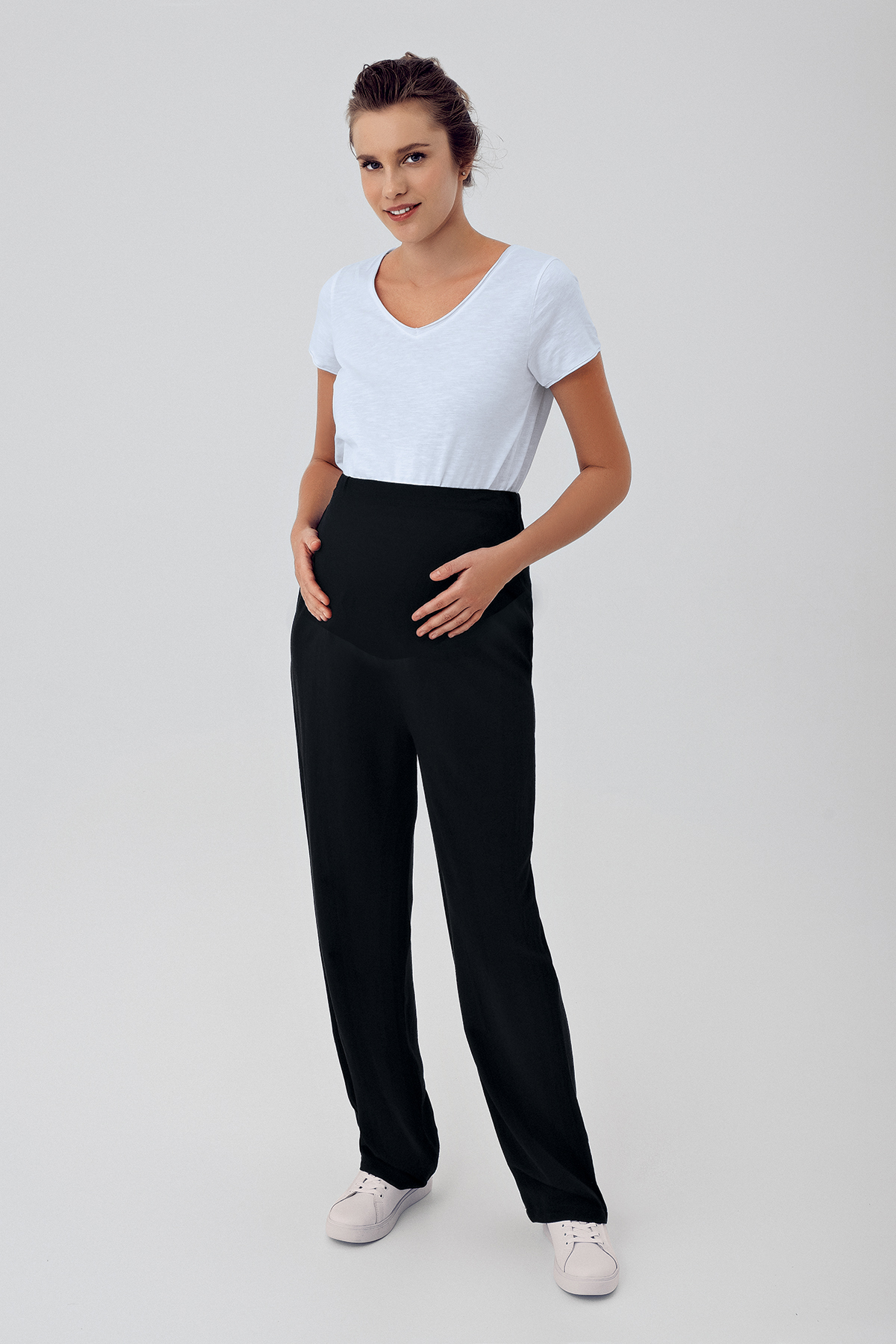 Linen Adjustable High Waist Maternity Pants K201