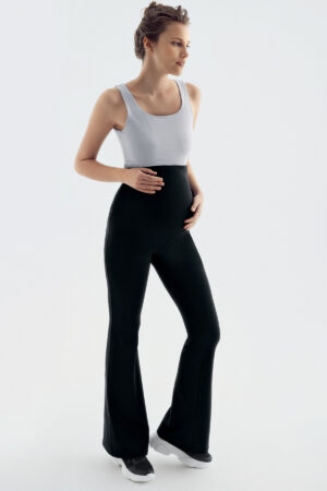 Thermal Fleece Lined Warm, Flexible, Adjustable Waist Winter Spanish Flare Leg Maternity Leggings T18