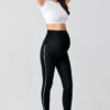 High-Waisted, Elastic, Shaping Maternity Leggings with Piped Trim T24