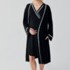 Short-Sleeved, Nursing Compartment, Flexible Viscose Maternity Robe and Nightgown Set 19417